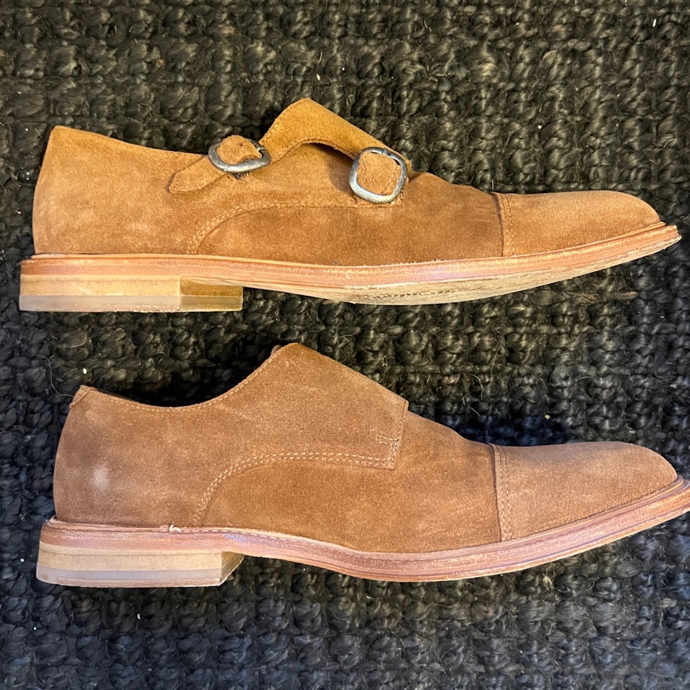 Men's Suede Double Monk & Derby Loafers - Brown